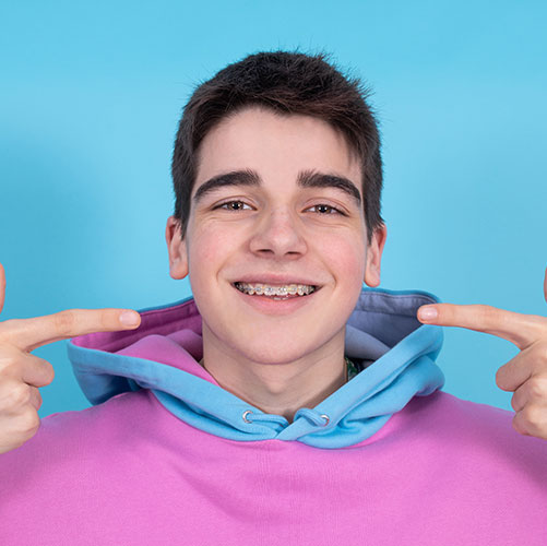 teenage boy with braces